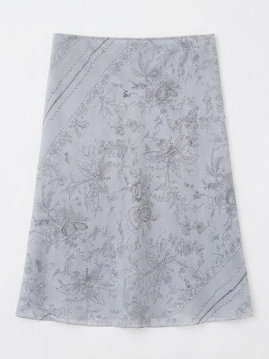 Smart Set Dresses & Skirts - Light Gray Floral A-Line Skirt
